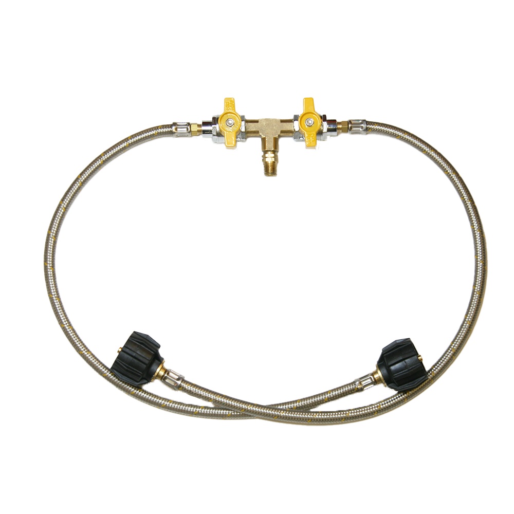 1470 - Manifold Kit Inc 2 x SSPT10F Pigtails (1m), Valves, Tee to 1/4 NPT -