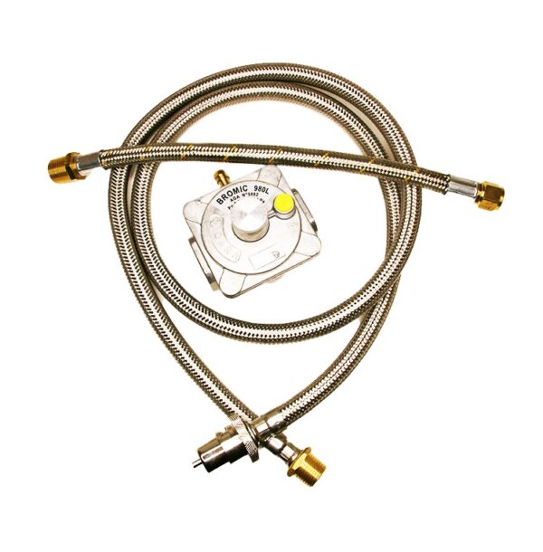 NGKIT3 - BBQ Nat Gas Kit 1500mm 250mj Hose SS Bayonet - 5D