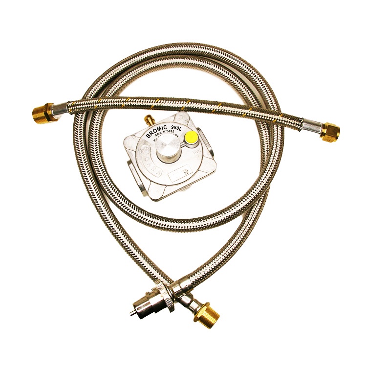 NGKIT3 - BBQ Nat Gas Kit 1500mm 250mj Hose SS Bayonet - 5D